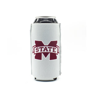 Mississippi State University gray BigSip on tall black can