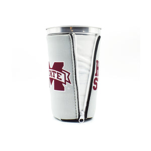 Mississippi State University gray BigSip on tall aluminum cup