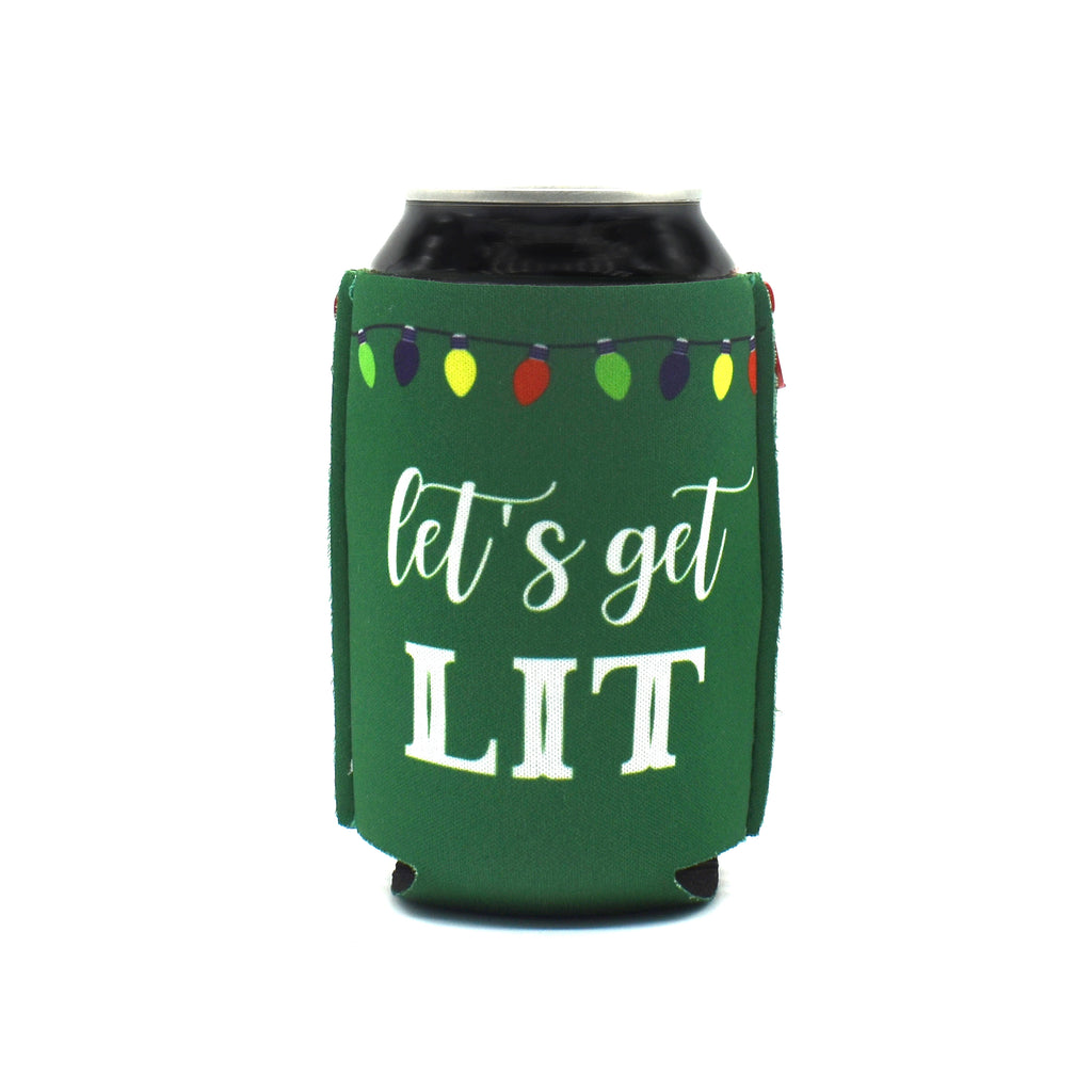 Christmas Can Cooler, Family Christmas Party, Let's Get Lit
