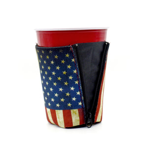 Rustic American flag ZipSip on solo cup