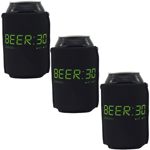 Beer 30 ZipSip drink sleeve on aluminum soda pop can