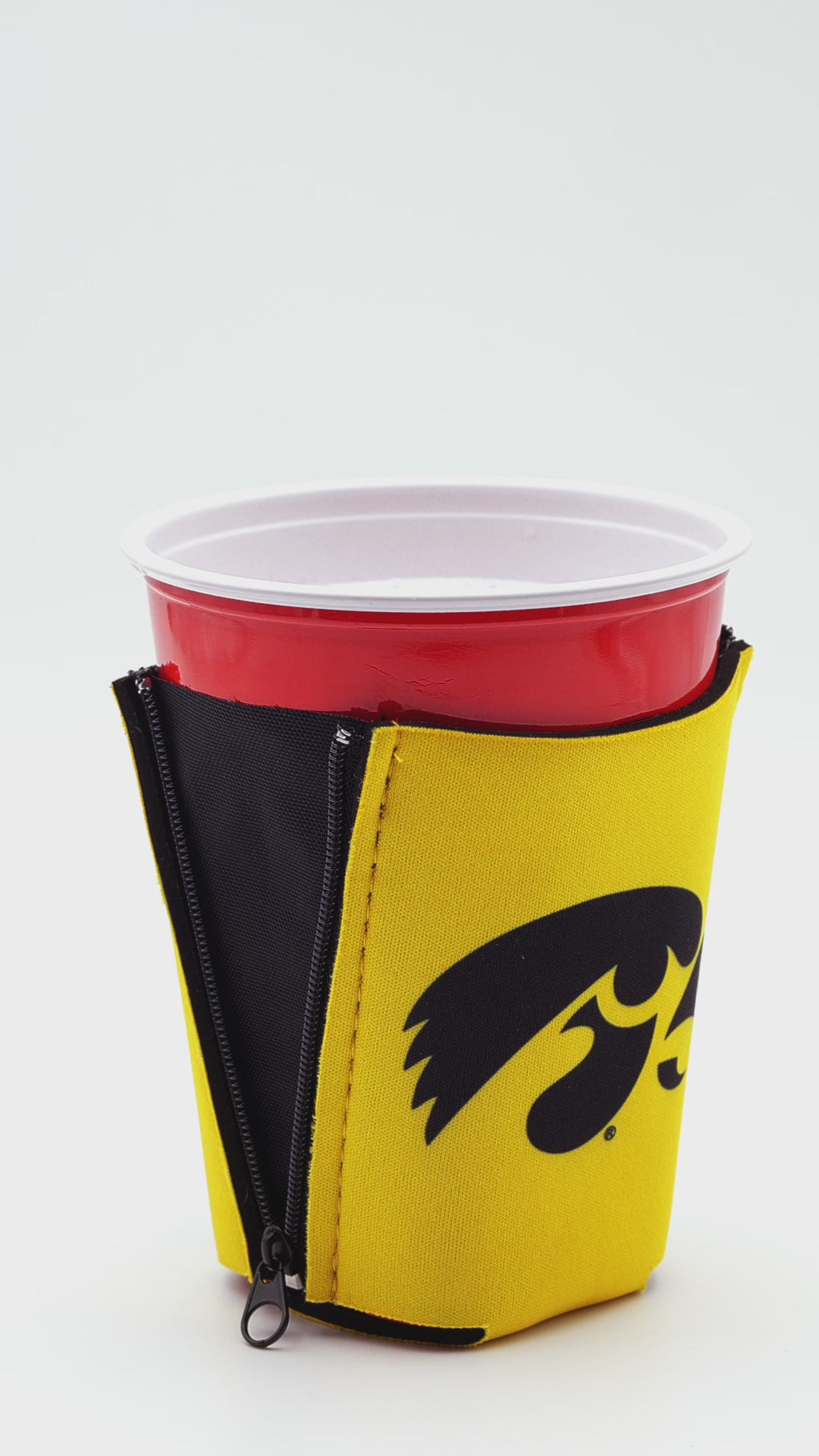 ZipSip Iowa Yellow Magnet on Solo Cup