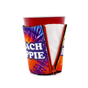 Tie die ZipSip with beach hippie text on solo cup