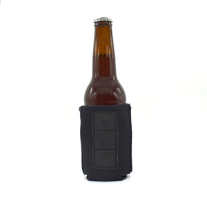 University of Iowa Black ZipSip drink sleeve laid flat
