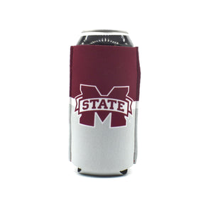 Mississippi State University BigSip, Maroon and gray on black tall can