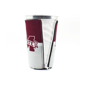 Mississippi State University BigSip, Maroon and gray on aluminum cup