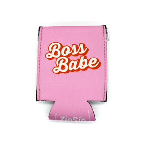 Pink ZipSip with boss babe text