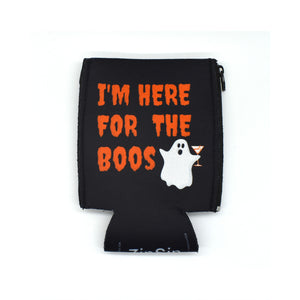 Black ZipSip with I'm here for the Boos and ghost