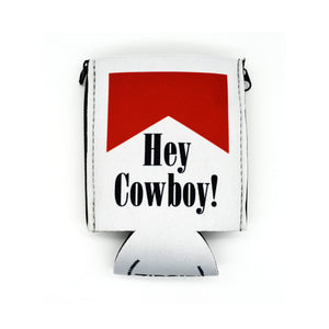 White ZipSip with Hey Cowboy! text