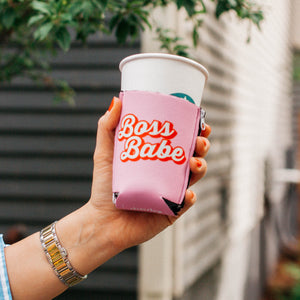 Pink ZipSip with Boss Babe ZipSip on Starbucks Coffee cup