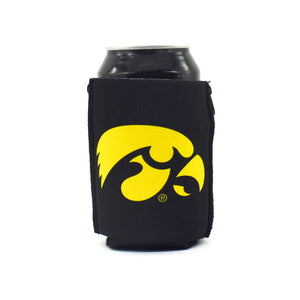 University of Iowa ZipSip drink sleeve on aluminum soda pop can