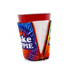 Tie dye ZipSip with Lake Hippie text on a solo cup