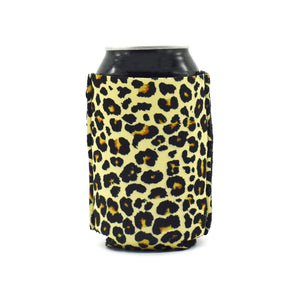 leopard pattern zipsip on a black can