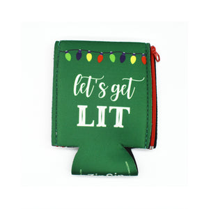 Green ZipSip with Lets Get Lit and Christmas lights
