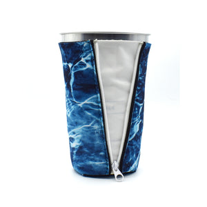 Spindrift Agua Mossy Oak texture BigSip on aluminum cup