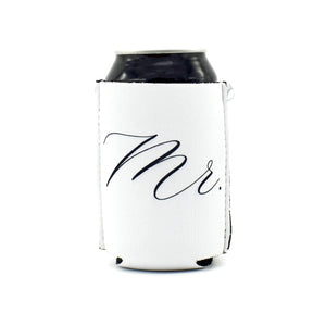 White ZipSip and Mr. in script font on black can