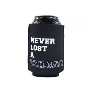 Black ZipSip with Never Lost A Tailgate on black can