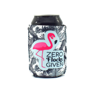 Zero Flocks Given Palm Leaves ZipSip drink sleeve on aluminum soda pop can