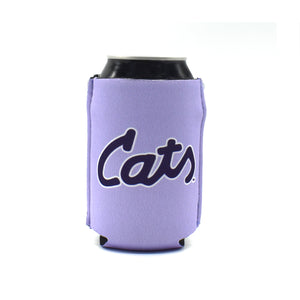 K-State Lavender ZipSip drink sleeve on aluminum soda pop can