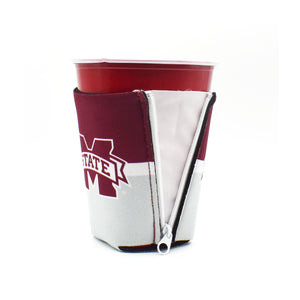 Mississippi State University ZipSip, Maroon and gray on solo cup