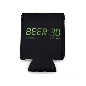 Black ZipSip with Green Beer:30 digital clock