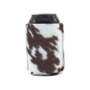 Cowhide texture ZipSip on black can