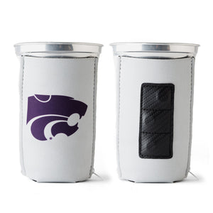 Kansas State University K-State Gray ZipSip drink sleeve laid flat