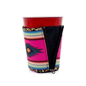 Serape pattern with leopard accent ZipSips on a solo cup