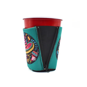 Teal ZipSip with sombrero on red solo cup